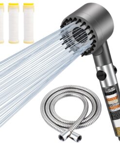 Hochdruck Duschkopf mit Filter für Wassersparende Duschent-spannungen und Reinigung | 3 Strahlarten Duschkopf mit Filte