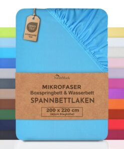 NatureMark Mikrofaser-Spannbettlaken 200 x 220 cm – 40 cm Tiefenrand