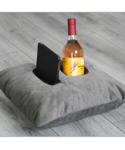 Relax ME Multifunktionskissen - Tolles Geschenk & Tablett & Getränkebehälter - Grau 40x40cm Relax ME Multifunktionskis