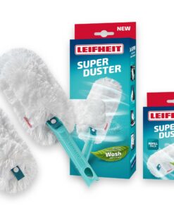 Leifheit SUPERDUSTER mit Ersatzbezug | Waschbar und kompatibel mit Click-System | Ideal für Profis und Heimmechaniker