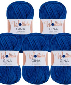 Wollidu Gina Chenille Garn - dunkelblau - Stricken & Häkeln - 100% Polyester - OEKO-TEX STANDARD 100