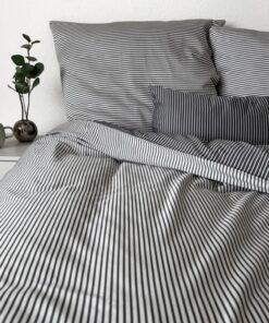 Magano® Luxus Bettwäsche 135x200 Stromfaden Grau/Weiß | Bambus & Baumwolle Satin | 400 TC Premiumqualität | Hypoallergen