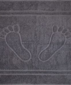 Badematte Unbekannt 100% Baumwolle - Frottier Frottee 50x70 cm - Grau-Füße | Duschvorleger Unbekannt - Frottier Frottee