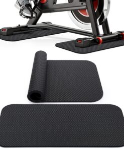 TOBWOLF Bodenschutzmatte für Fitnessgeräte – rutschfeste Doppelmatte für Peloton & Heimtrainer, Geräusch‑ und Bodenschut