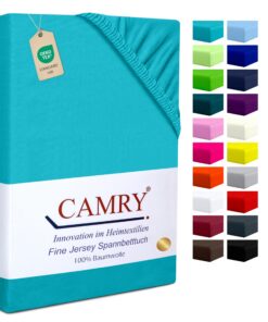 Camry Türkis Baumwoll Spannbettlaken 160x200cm - Oeko-TexComfort Spannpolsterzeugnis