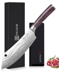PAUDIN Hackmesser Hochwertiges Japanisches Küchenmesser 20cm für Ausbeinieren und Kochen | PAUDINHackmesser 20cm Edelst