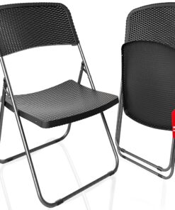 BigDean wasserfest 2-Stücks Klappstuhl Rattan Optik – Belastbar bis 200kg für Camping und Garten – ideal für Outdoor-Gen