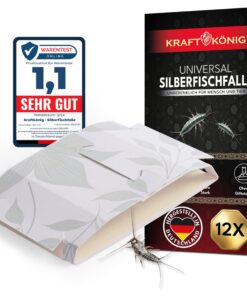 Premium Silberfischfalle - Klebefalle gegen Silberfische - Effektive Lösung für Haushalte - 12x Anwendung - Umweltfreund