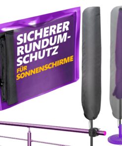 4smile Sonnenschirm Schutzhülle - Wetterfeste und strapazierfähige Schutzhülle für 2 m Ø Sonnenschirme - Anthrazit
