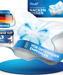 Fitwohl® Orthopädisches Memory Foam Nackenstützkissen - für Nackenschmerzen - ideales Ergonomisches Kopfkissen