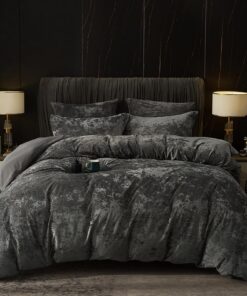 PHF Luxusflauschig Samt Bettwäsche 135x200 für Erwachsene, Kuschel Velvet Bettbezüge 80x80 cm, OEKO-TEX STANDARD 100 Gra