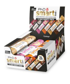 PhD Nutrition Smart Bar Protein Riegel - Hoher Eiweißgehalt, wenig Zucker für Makrofreundliche Snacks - 12 x 64g - Fitne