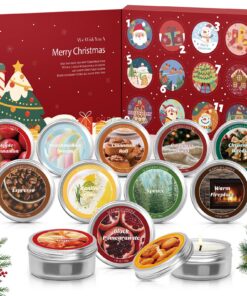 SCENTORINI Weihnachtskerzen Geschenkset 2025, 12 Aromen für Dezemberdeko | SCENTORINI Duftkerzen für Christmas, Weihnac