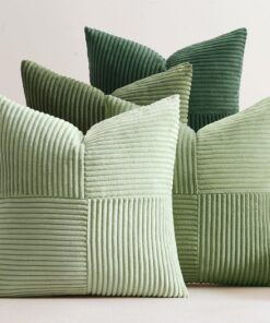 EMEMA GrünerPatchworkkissenbezug 4erSet für Sofa und Sessel DekorativeKissenzugabe Zuhause