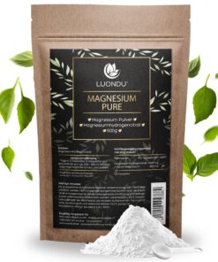 Luondu Pure Magnesiumhydrogencitrat 4500mg Pulver - Für Erwachsene - Im Haus - Hohe Menge an Magnesium - 600g