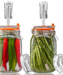 1,5L Fermentierglas zum Gärn von Sauerkraut, Kimchi, Kombucha und Pickles - inklusive Gärventi (2er-Pack) | 1,5L Fermen