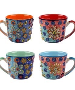 Gall&Zick Handbemalte Große Kaffeetasse Blumenmuster 450ml Set/2