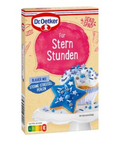 Dr. Oetker Stern Stunden Blauer Mix für kreative Zucker-Dekoration bei besonderen Momente, 4 x 60 g