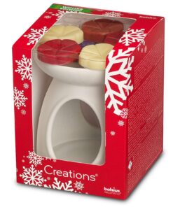 Bolsius Duftwachs Aroma, weiß, ideales Geschenkkompliment, Wohnzimmer und Büro, 10 x 15 x 40 cm, echter Duft, langlebig,