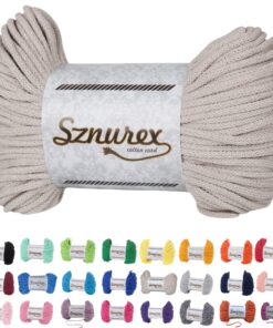 Makramee Garn 5mm x 100m Baumwollschnur - Perfekt für DIY und Makramee-Anfänger - Oeko-TEX Zertifiziert (Natural, 5mm/10