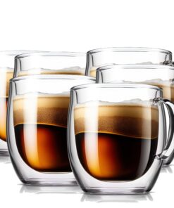 Vienberg 200ml Doppelwandige Thermogläser mit Henkel | aus Borosilikatglas | für Latte Macchiato, Teeglas, Kaffeeglas do