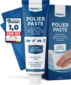 PRINOX 150ml Polierpaste für Professionelle - Entfernt Mattierungen & Mikro Kratzer I Idealerweise für Acrylglas & Lacke