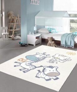 Teppich-Traum Kinderzimmer-Tepptich groß Hochflor flauschig weich kuschelig Giraffe Zebra Tiger Creme 160 x 230 cm Tep