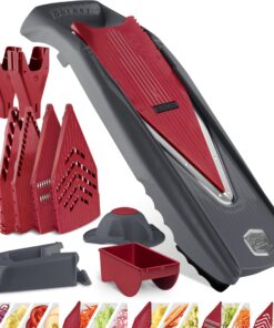 Börner Gemüsehobel Vital Profi Set • 12 Schnittarten Edelstahl • Mandoline für Julienne, Würfel & Gemüsespaghetti