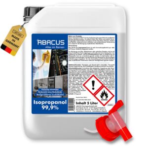 ABACUS® Isopropanol 99,9% 5L Reinigungsalkohol für Haushalt, Industrie & Elektronik Entfettend und reine$log$