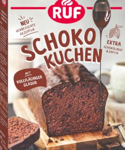RUF Schokokuchen Backmischung - Speziell schokoladig mit extra viel Schoko-Glasur für den perfekten Kastenkuchen