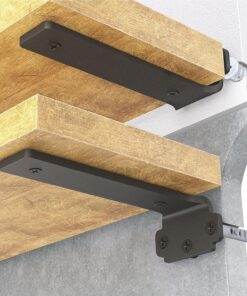 WELDUN 6 Stücke Regalhalterung für Schwerlasten, Tragkraft 75 KG, perfekt für die Wandmontage, Schwarz, Model A WELDU