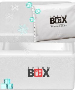 THERM BOX Styroporbox 2W mit Kühlakku für Kühlbox 1x, Innen: 18x14x9cm, Wiederverwendbar - 2,4L Transportbox