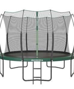 SONGMICS Federloses Trampolin, Outdoor, Kinder-Sicherheitssystem(Streaming), Glasfaserstangen, Ø 244/305/366 cm, Sicherh