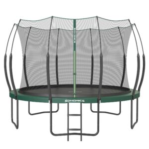 SONGMICS Federloses Trampolin, Outdoor, Kinder-Sicherheitssystem(Streaming), Glasfaserstangen, Ø 244/305/366 cm, Sicherh