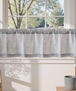 TOPICK Wohnzimmer Voile Vorhang modern Lichtdurchlässig Grau 130B x 40H(cm) OEKO-TEX STANDARD 100 TOPICK Küchevorhang Vo