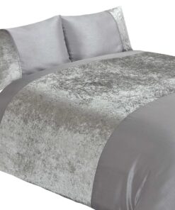 Rapport Home Luxuriöses Bettwäscheset aus Pannesamt für Doppelbett - Silberfarben - Hochwertige Nachtsidee für romantisc
