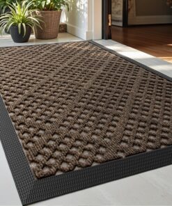 DEXI Rutschfeste Fußmatte für den Eingangsbereich - 6 x 0,9 m - Braun - Bodenabdeckung anti-Abschlitterung - Größe 6x0,9