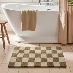 Surwin Mikrofaser Badematte rutschfest, saugfähig und waschbar für Badezimmer und Toilette (Khaki, 50x90cm) Surwin Sch