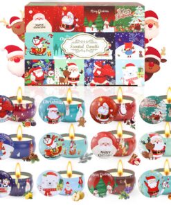 Obcxin Weihnachtskerzen Geschenkset für Weihnachten und Geburtstag, 12 Stück 100% Natürliches Sojawachs Duftkerzen, |5oz