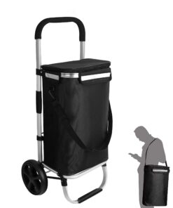 Ribelli Einkaufstrolley mit Kühlfach klappbar bis 45 kg, Aluminium Rahmen für Supermarkt Einkäufe