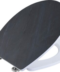 Cornat WC-Sitz Noir - Pflegeleichter Duroplast - Quick up & Clean Funktion - Toilettensitz Anthrazit