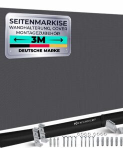 Kesser® Alu-Seitenmarkise Ausziehbar & Blickdicht | Garten-Sichtschutz & Windschutz für Balkon & Terrasse | Seitenrollo