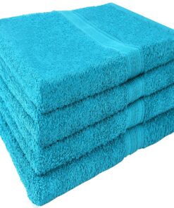 NatureMark Handtücher 4er-Set 50×100 cm – Frottee, 100% Baumwolle, OEKO-TEX STANDARD 100, Türkis