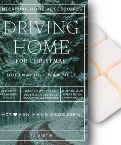 Interluxe Duftwachs für Christmas-Drive Zypresse Vanille Kiefer 100% pflanzlich angenehm duftend Waxmelt