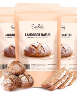 SlimBack LOWER-CARB-BROTBACKMISCHUNG - Keto-Futter für Eiweißbrot-Antiquiers - Vegan & Glutenfrei - 3er Pack - Höherer E