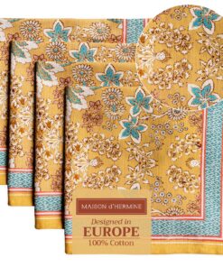Maison d' Hermine Oster-Stoffservietten Set 100% Baumwolle, waschbar, Marquise – Frühling/Sommer (45cm x 45cm), ideal fü