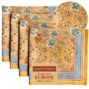 Maison d' Hermine Oster-Stoffservietten Set 100% Baumwolle, waschbar, Marquise – Frühling/Sommer (45cm x 45cm), ideal fü