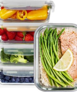 GOOD FOR YOU - Glas-Frischhaltedosen Set für Schwerarbeitende – 5er Set Meal Prep Boxen, perfect für Officearbeiter, BPA