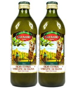 Salvadori - Original extra Vergine Olivenöl 1 Liter Glasflasche 2er Pack - 2er Pack extra natives Olivenöl aus Italien
