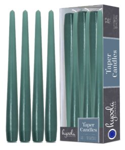Hyoola Stabkerzen - Tropffreie Tafelkerzen für Hausparty - Lange Brenndauer 8 Std., Grün - 12er Pack Hyoola Stabkerzen